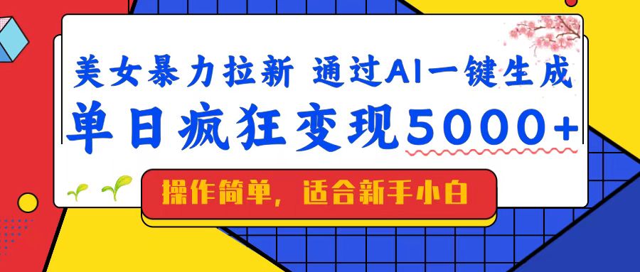 （14347期）美女暴力拉新，通过AI一键生成，单日疯狂变现5000+，纯小白一学就会！-shaocun资源站