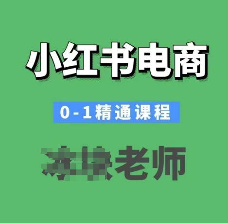 小红书电商0-1精通课程，小红书开店必学课程-shaocun资源站