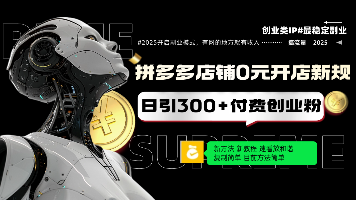 （14092期）拼多多店铺0元开店新规，日引300+付费创业粉，目前方法简单复制粘贴可矩阵-shaocun资源站