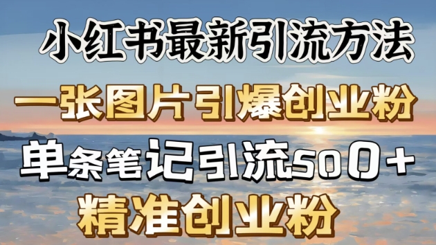 小红书最新引流方法，一张图片引爆创业粉-shaocun资源站
