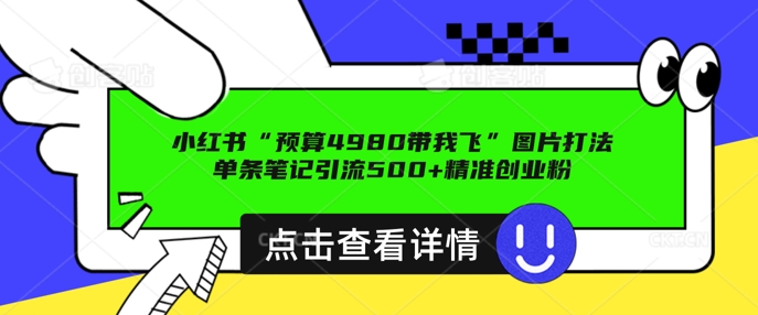 小红书图片引流打法，一张图片引爆创业粉 私信回不完，单条笔记引流500+精准创业粉-shaocun资源站