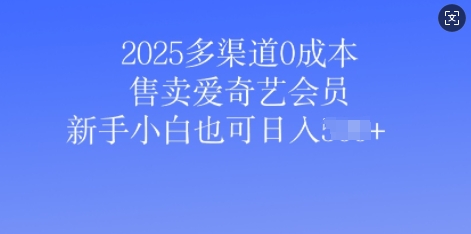 2025多渠道0成本售卖爱奇艺会员，新手小白也可日入多张-shaocun资源站