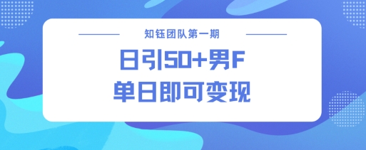 男粉引流新方法不违规，当日即可变现-shaocun资源站